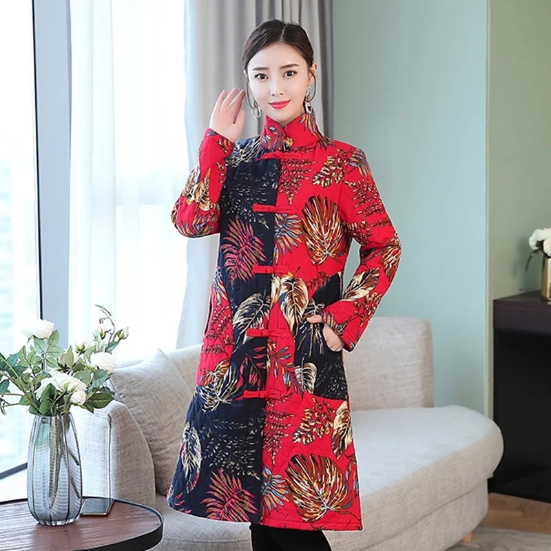 2018 Chinois Aa4255 Manteaux Hiver Cheongsam Parka Parkas D'hiver Outwear Tendances Manteau Femmes 1 TPIwSPqr