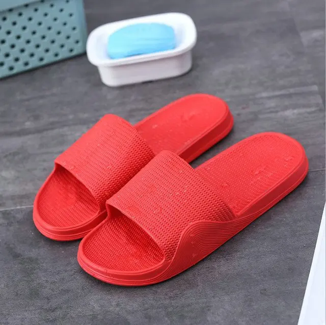 Summer New Pure Color Lovers Household Slippers Anti-slip Waterproof Slide Bathing Bathroom Men's And Women's Lovers Shower Slippers (10)