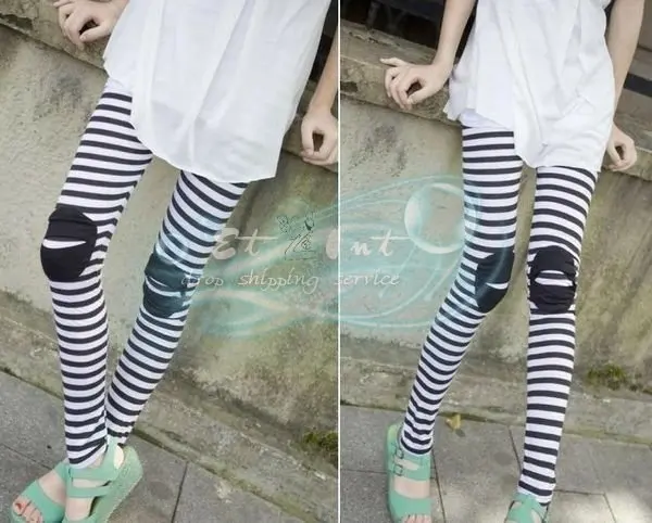 Fashion autumn and spring terms leggings was thin Leggings hole nine points cotton patch | Женская одежда