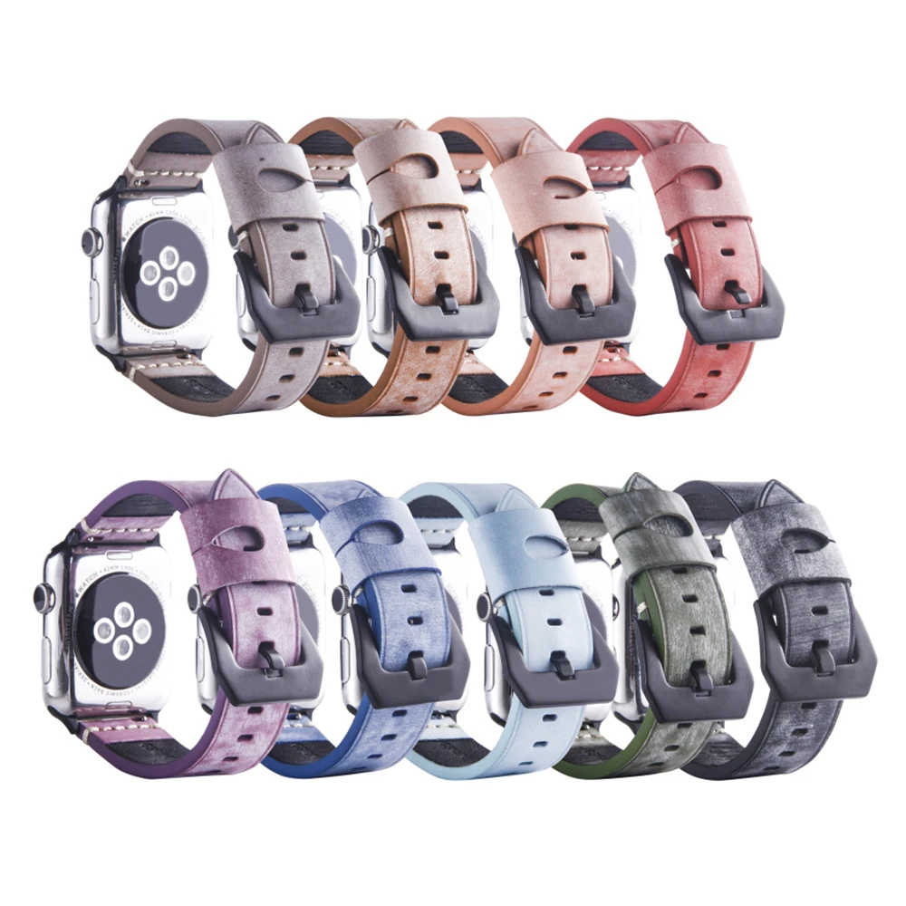 

Real Leather Strap For Apple Watch Band 38mm 40mm 42mm 44mm Bracelet Belt Genuine Leather for iWatch Series 1 2 3 4 Watchband