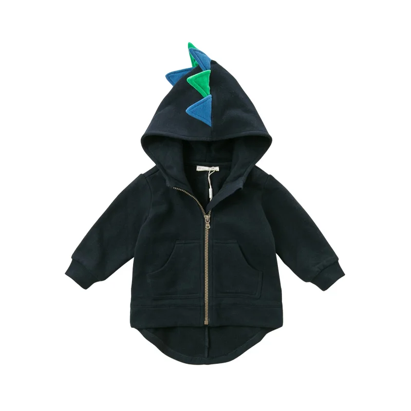 DB11858 dave bella/осенне-Весенняя милая куртка унисекс для малышей детская модная верхняя одежда детское пальто - Цвет: black