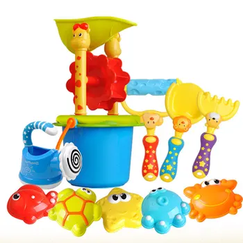 

New 11pcs Mix Color High Quality Bucket Rakes Sand Wheel Watering Outdoor Beach Play Bath Toy Set Beach Toy For Children Gifts