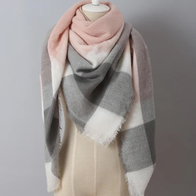 2016 ZA Desigual Brand New 100% Acrylic Woven Triangle Scarf Plaid Fashion Scarf Soft in Winter Top quality Cashmere Shawl Women