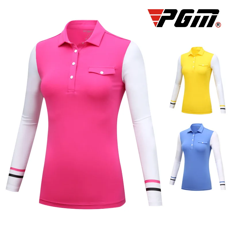2018 New Arrival PGM Golf Lady Long Sleeved T Sun Protection Bottoming Coat Splicing Shirt size S-XL | Спорт и развлечения
