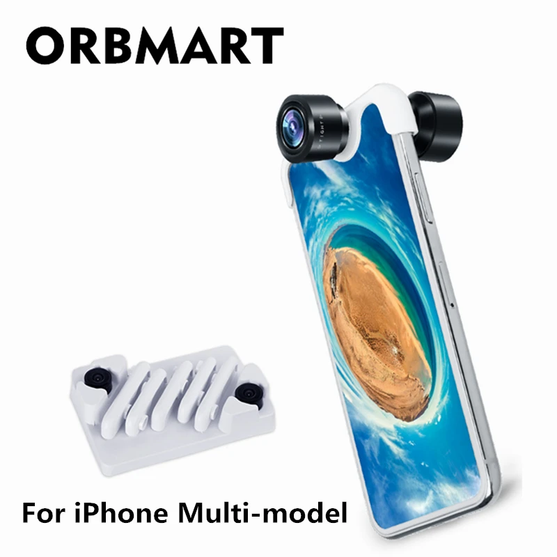 

ORBMART 5 IN 1 Kit 360 Degree Panoramic Camera Lens Full View Shot Dual Lense For Apple iPhone X 7 8 7 8 Plus 6 6s Mobilw Phone