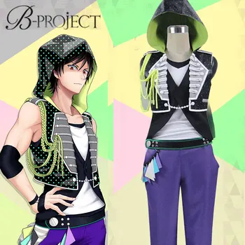 

Japan Anime B-project Goushi Kaneshiro Cosplay Costume Halloween Uniform Outfit T-shirt+Vest+Coat+Pants+Gloves Custom-made