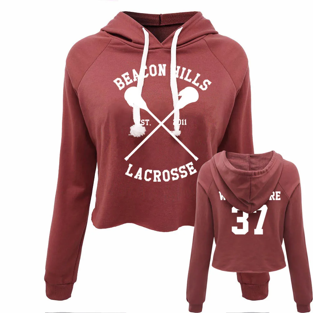 Beacon 24 повседневная женская укороченная Толстовка подростковый волк stiles stilinski толстовка с капюшоном пуловер с длинными рукавами для девочек женские рубашки с капюшоном - Цвет: Maroon 37