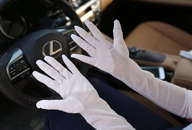 1 Pair Long Finger Elbow Sun Protection Gloves Opera Party Prom Costume Gloves Women Sexy Lace Touch Mittens Driving Glove (7)