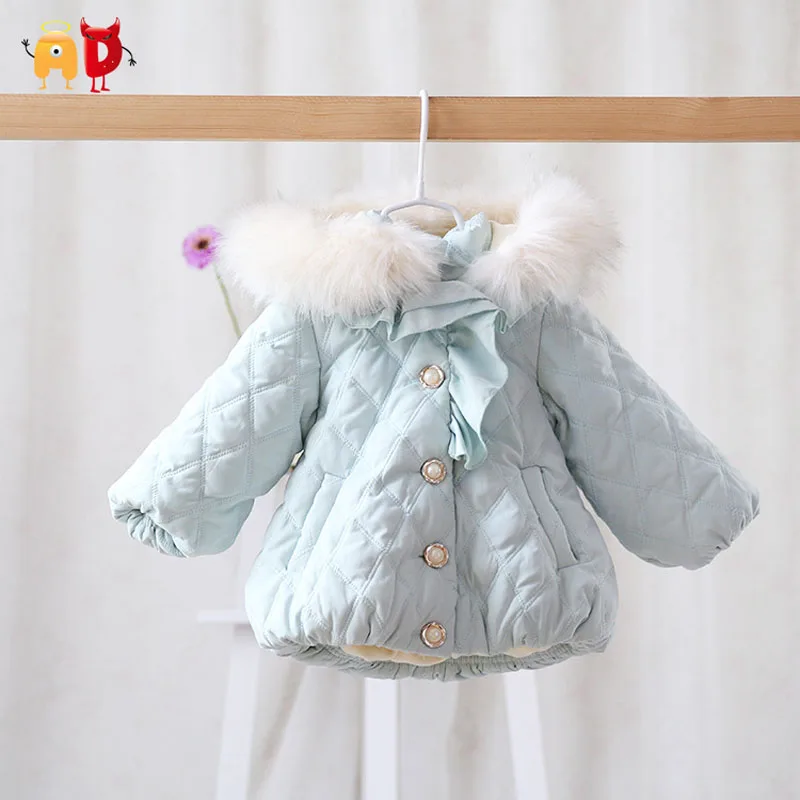 AD Thermal Bud Baby Girls Parka Cotton Padding Baby Snowsuit Quality