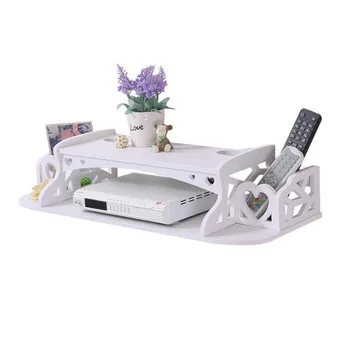 

Wall Rack Router Shelf Hollow Digital TV Set Top Box Bracket Shelf Router Wall Mount Double Rack Organizer Perchero Cabideiro