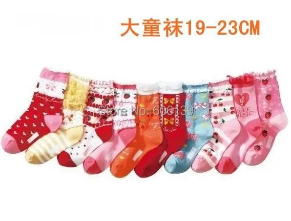 Lovely girls candy color cotton socks 7 11 years old children princess ...