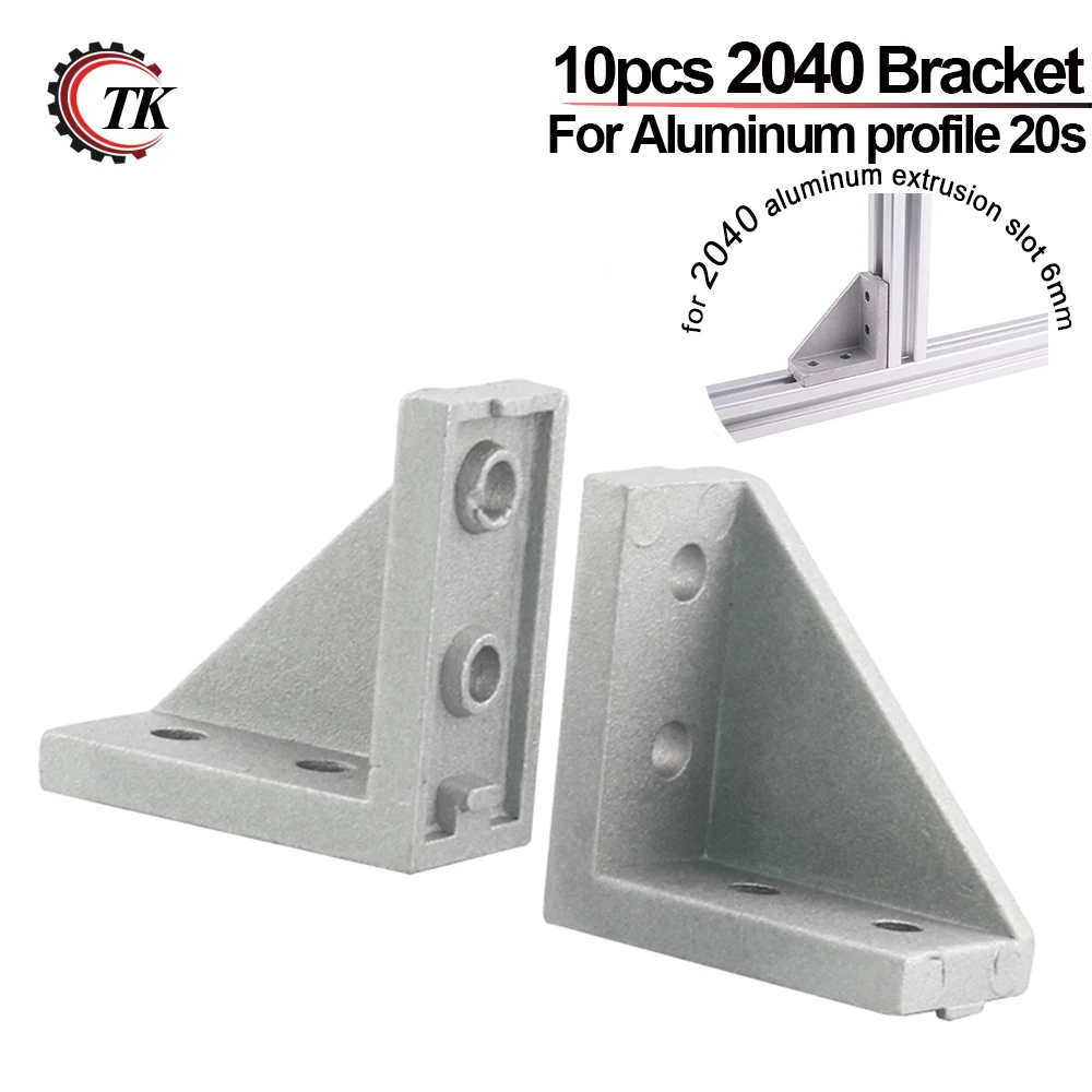 10 шт. угловой фитинг угол 20x20 20X40 2040 декоративные кронштейны алюминиевый профиль аксессуары L разъем закрепить разъем