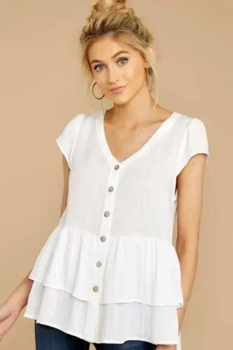 

Spring Summer Women Fashion V-Neck Cotton Shirt Top Casual Loose Tee 2019 High Quality Short Sleeve Loose white Shirt