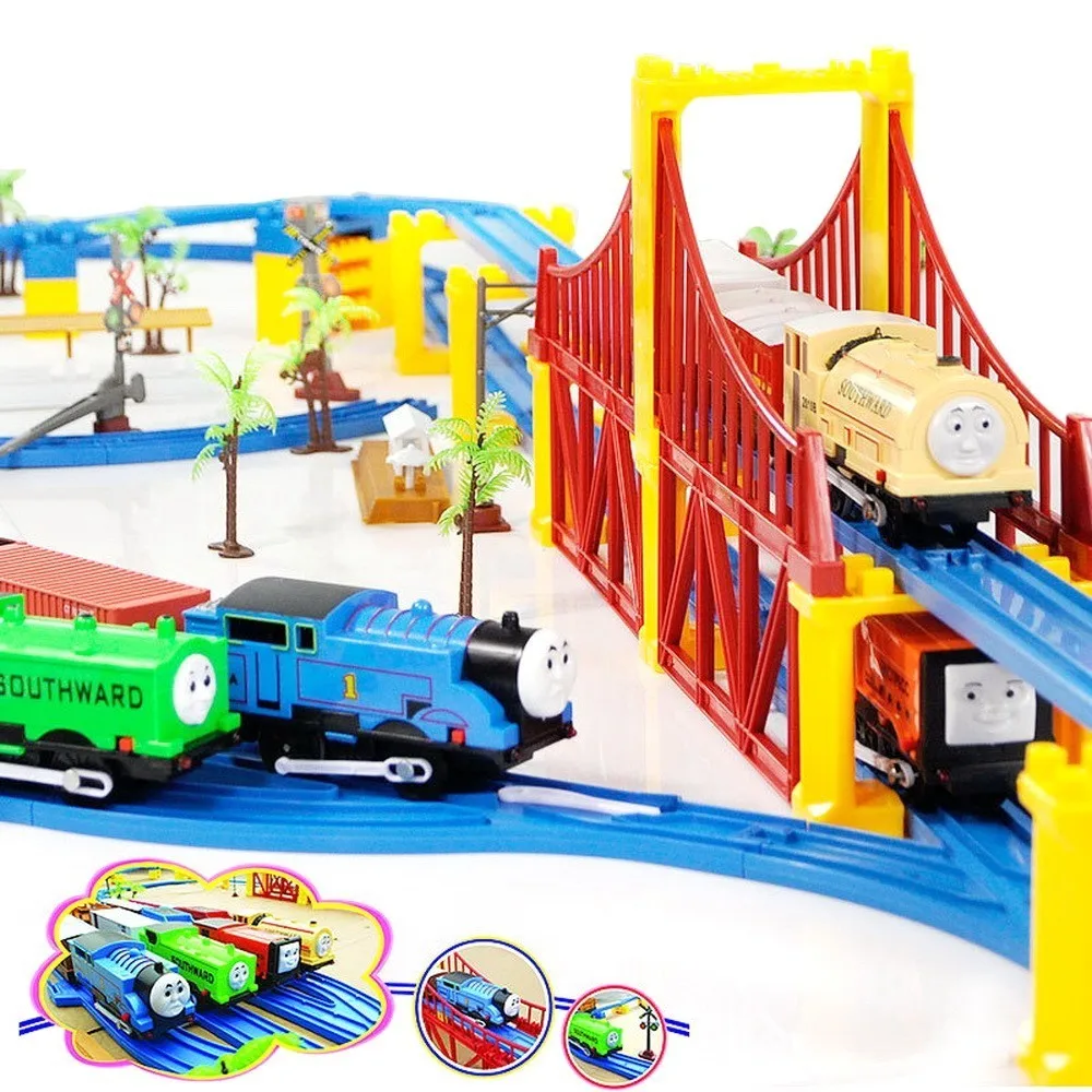 

Diamond 138 PIECES 3 Layers 4 Kinds of Locomotives Music thomas train track rail slot car toy electric thomas train Kids Toys