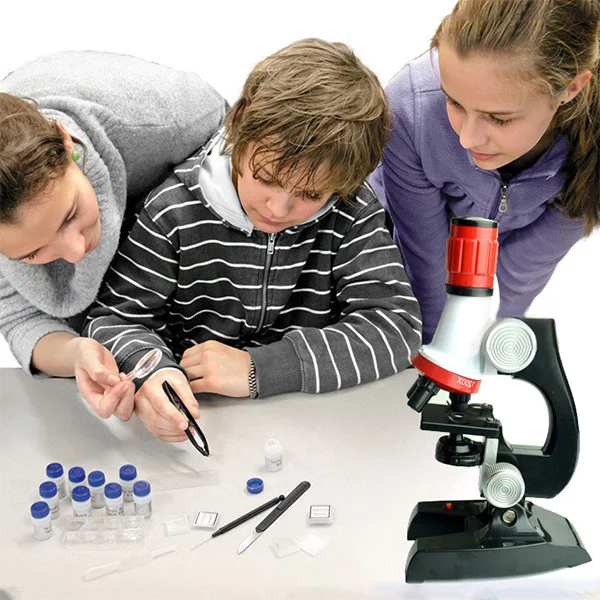 

Educational Microscope Kit Lab LED 100X-1200X Home School Educational Toy Gift For Kids Boys 88 S7JN