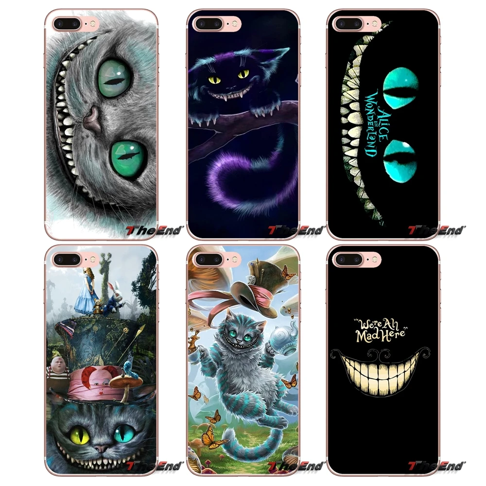 

For Xiaomi Mi6 Mi 6 A1 Max Mix 2 5X 6X Redmi Note 5 5A 4X 4A A4 4 3 Plus Pro Alice in Wonderland Space Cheshire Cat Cover