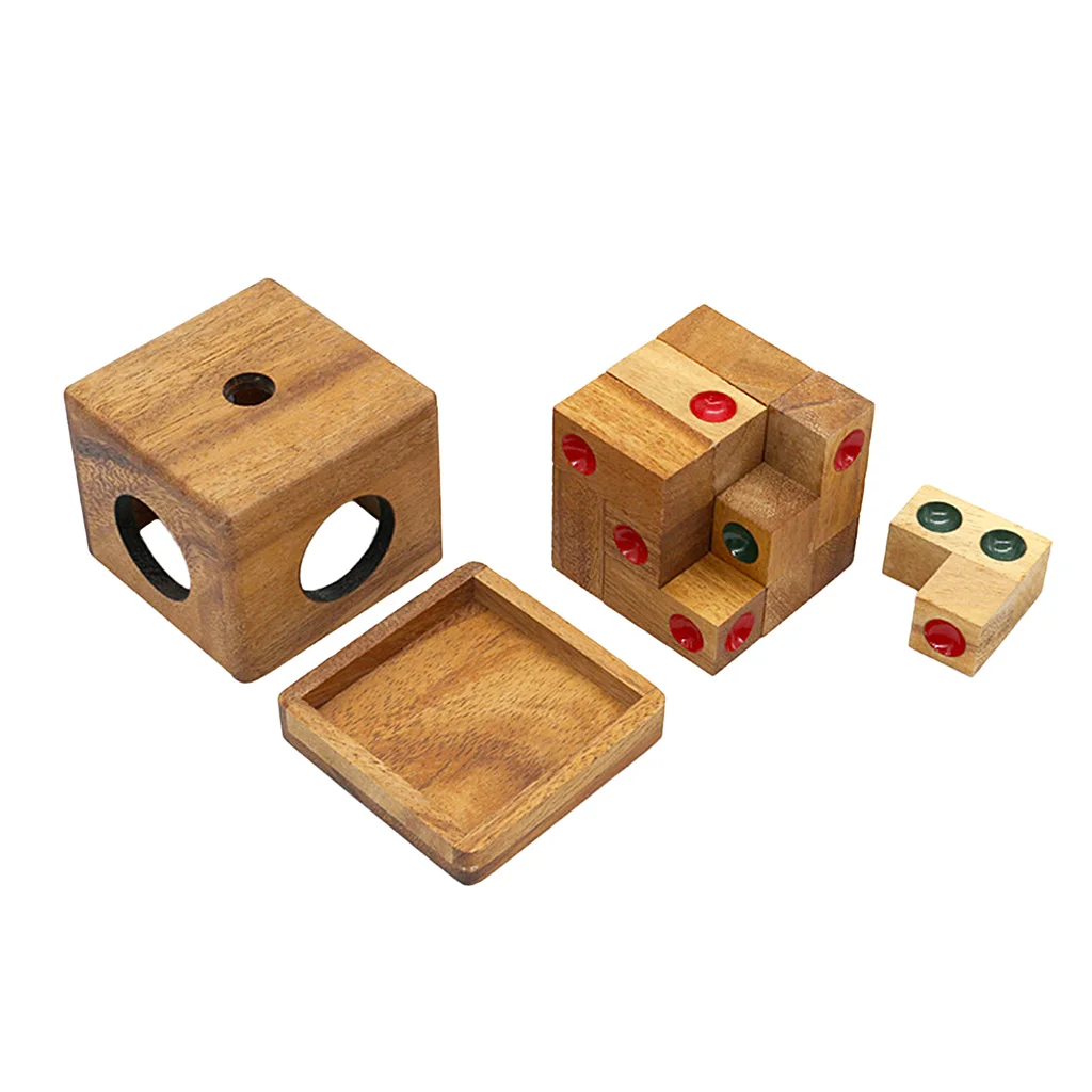 Kids Classic Interlocking Brain Teasers Wood 3D Domino Dice Puzzles Game Toy Birthday Gift for Adults Children