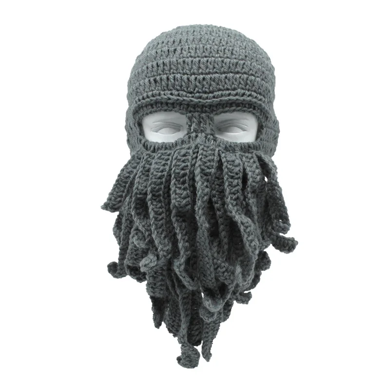 Ручной работы Осьминог шапочки Skullies зимние шапки для мужчин женщин взрослых забавные крючком мальчиков Рождество Хэллоуин подарки на день рождения праздничные колпаки