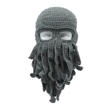 Ручной работы Осьминог шапочки Skullies зимние шапки для мужчин женщин взрослых забавные крючком мальчиков Рождество Хэллоуин подарки на день рождения праздничные колпаки