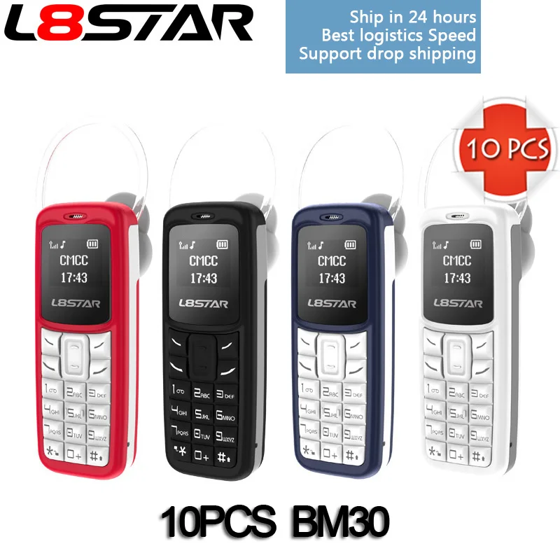 

10PCS/Lot BM30 L8STAR Dual SIM TF Card Wireless Bluetooth Headset cellphone hand-free Mini small Mobile ear phone GTSTAR BM10