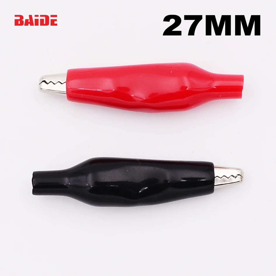 

Metal Alligator Clip crocodile electrical Clamp FOR Testing Probe Meter 27MM Black and red Plastic Boot 1000pcs