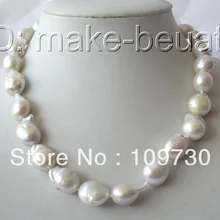 Ювелирные изделия 00604 потрясающий большой 20 мм барокко белый reborn кеши пресной воды жемчужное ожерелье