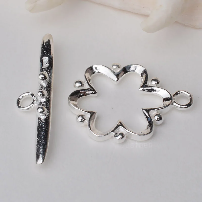 Buy clasp,solid 925 sterling silver clasp, flower