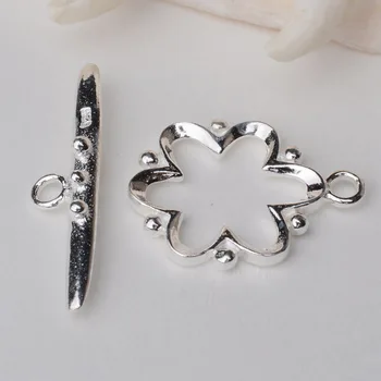 

clasp,solid 925 sterling silver clasp, flower toggle clasp buckle for sterling silver necklace/bracelet jewelry making ,1piece