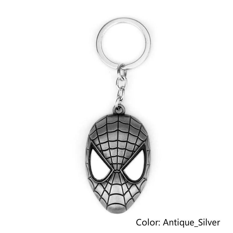 Супер герой Человек-паук брелок держатель для ключей для мужчин брелок Золотой Серебряный цветной брелок кольцо Человек-паук Автомобильная сумка Подвески вечерние сувениры подарок - Цвет: Spiderman 4