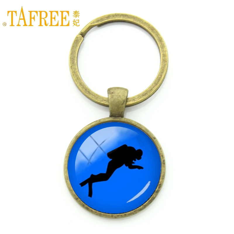 TAFREE темно-синий морской брелок с водолазом серия для спорта и отдыха очаровательный брелок для ключей подарок автомобильный брелок ювелирные изделия подарки KC495