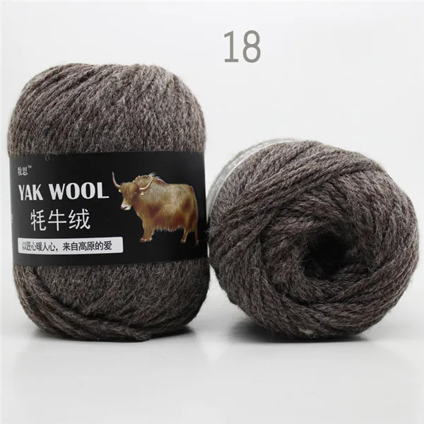 Пряжа из шерсти яка для вязания тонкой камвольной смешанной пряжи для вязания крючком свитер шарф 3 слоя 1 шт 100 г - Цвет: 18