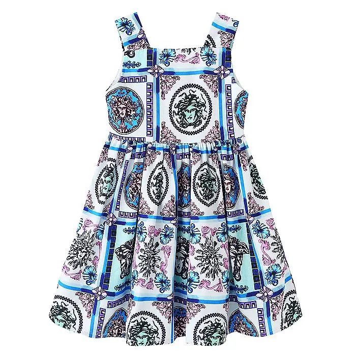 Платья для маленьких девочек детская одежда г. летнее платье принцессы трапециевидной формы для девочек, костюм vestidos Для детей от 2 до 10 лет - Цвет: 92
