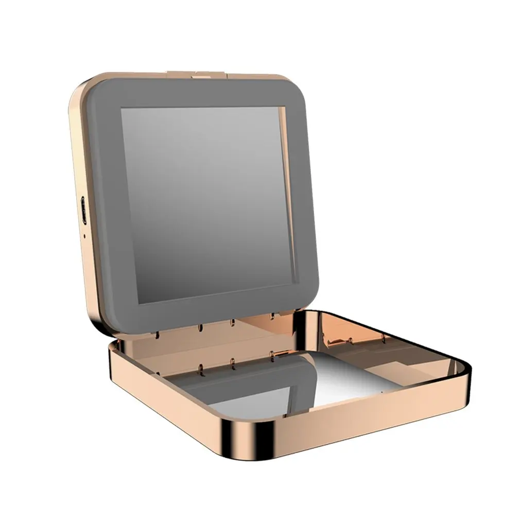 LED Makeup Mirror 10X Magnification Adjustable Folding Travel Compact