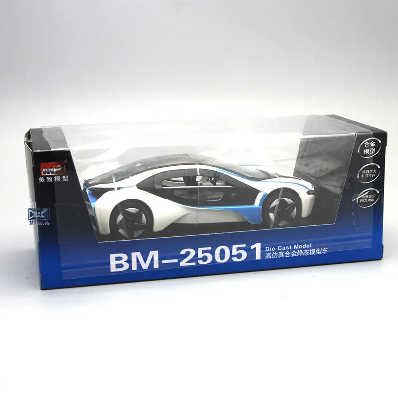 

1:32 for B.MW I8 Spyder Alloy Car Model Super Racing Music Light Pull Back Open Door Concept Car Toy Sport Car Model Auto Mobile
