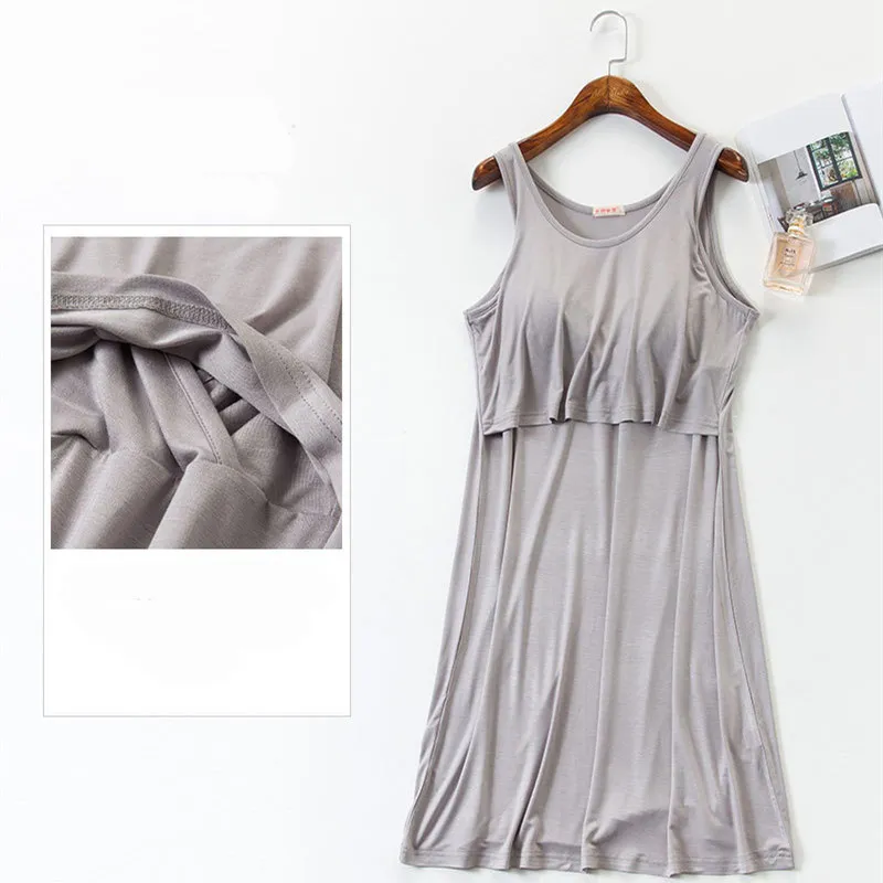 GRRCOSY Modal Pregnancy Bra Dress Nursing Long Tank Caim Breastfeeding Pregnancy Dress Clothes Pregnant Women Maternity  GRRCOSY Modal Pregnancy Bra Dress Nursing Long Tank Caim Breastfeeding Pregnancy Dress Clothes Pregnant Women Maternity