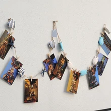 Универсальный строка Висячие деревянные тропических рыб Морская звезда фото клипса для заметок синий в полоску дома спальня украшения интимные аксессуары