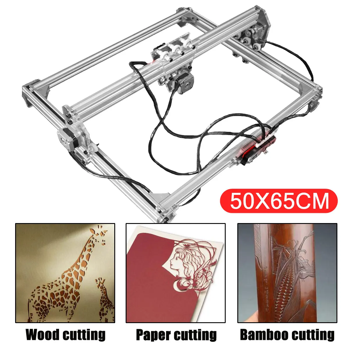 

New 65x50cm 100mw-5500mw DIY Desktop Mini Laser Cutting/Engraving Engraver Machine DC 12V Wood Cutter/Printer/Power Adjustable