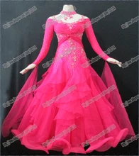 Modern Waltz Tango Ballroom Dance Dress, Smooth Ballroom Dress, Standard Ballroom Dress social dance clohting girl IN RED B-0041