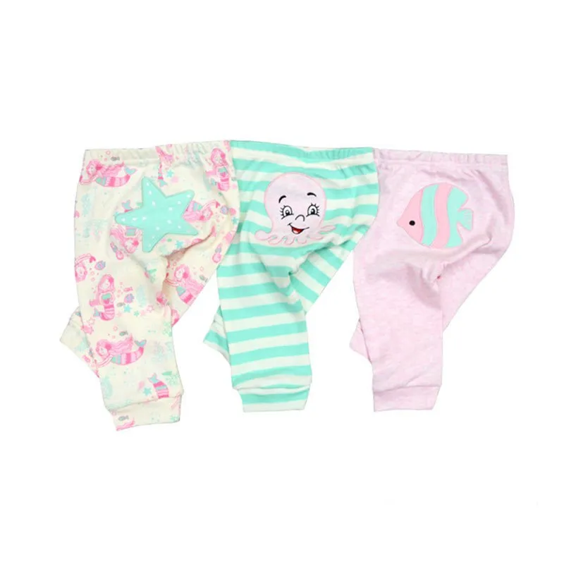 3/6pcs/Lot Baby Pants Cotton Autumn Leggings for boys girls Mid Full Length Baby Trousers