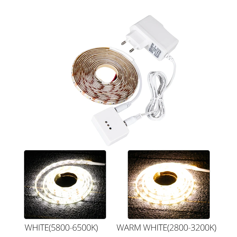 اليد الاجتياح Moiton الاستشعار LED ضوء تحت الكابين 1-5 m 60 المصابيح/m 12 V SMD 2835 LED قطاع ليلة مصباح ديود الشريط للمطبخ غرفة نوم