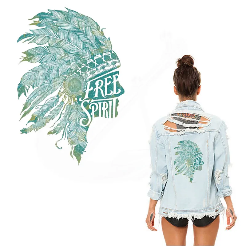 

Indian style FREE SPIRLL Patches For Clothing 25*17cm DIY T-shirt jacket Grade-A Thermal transfer stickers