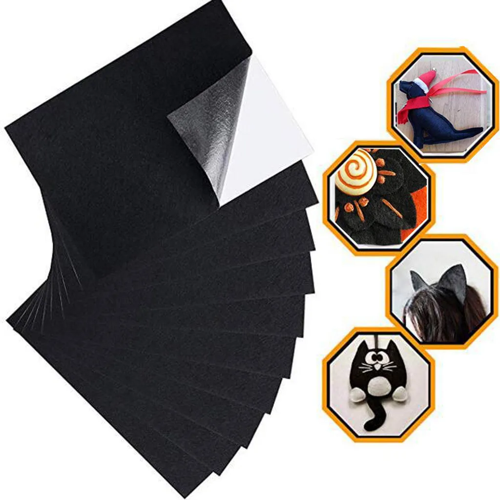 

Black Felt Fabric Adhesive Sheets Multipurpose Velvet Sheet Sticky Glue Back for Art & Crafts Protector Pads Dropshipping