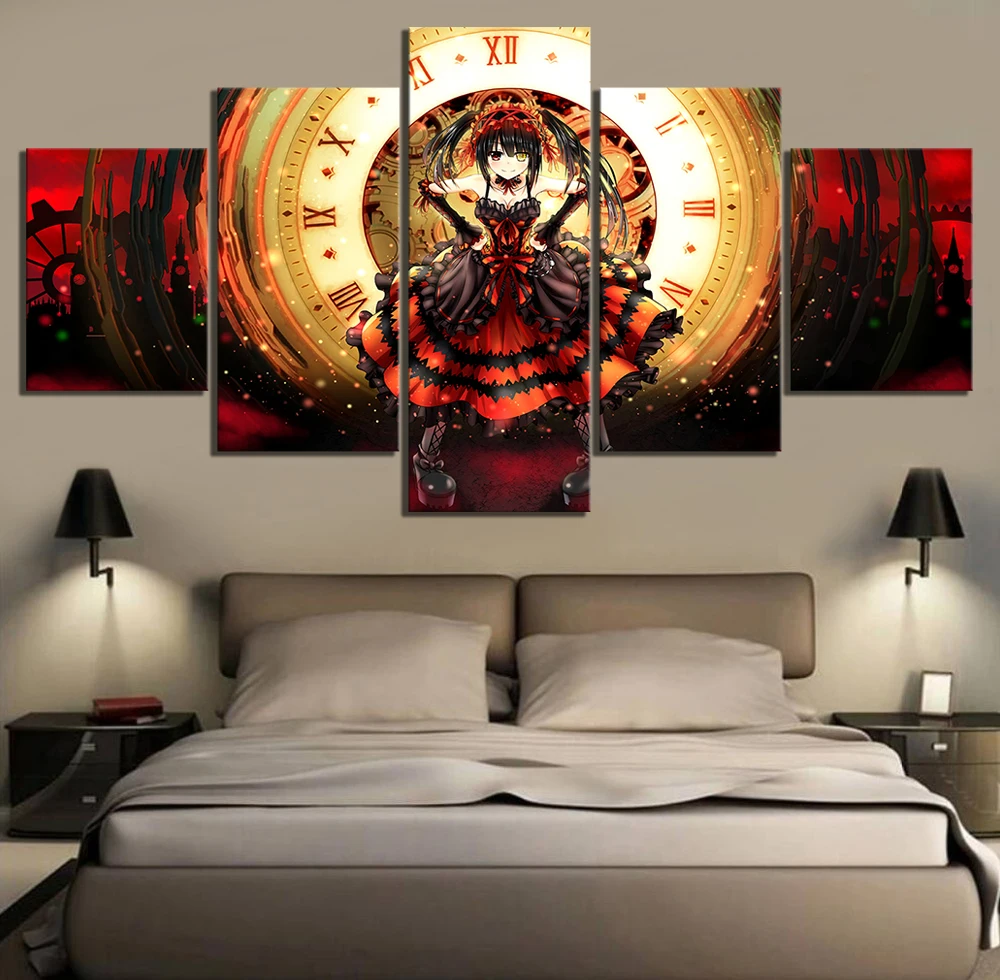 5-piece-HD-girl-Anime-photos-Sonico-Kurumi-DATE-LIVE-canvas-art-animation-poster-paintings-for (1)