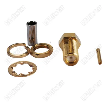 

100pcs SMA Jack Female Bulkhead Crimp For LMR100 RG316 RG174 Cable RF Connector