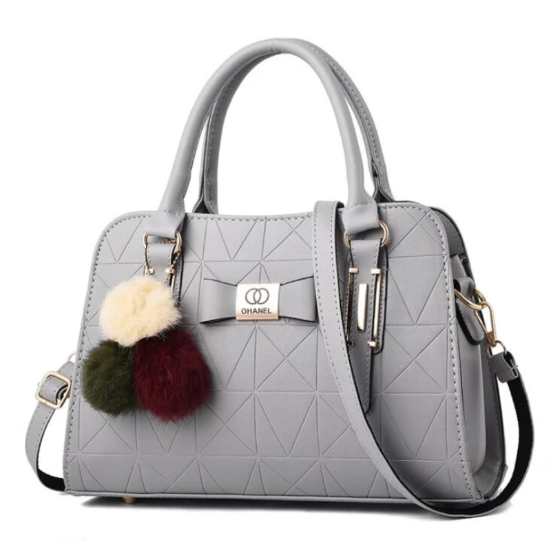 FGJLLOGJGSO, модная женская кожаная сумка с помпонами, женские сумки через плечо с бантиком, женские сумки для покупок, мягкая сумка-мессенджер