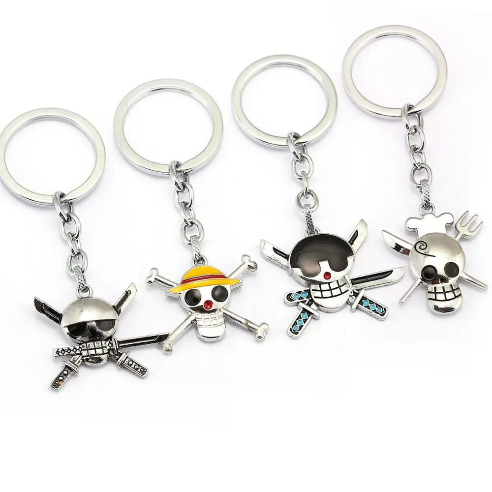 

Anime One Piece Keychain Luffy Zoro Sanji Nami Metal Keyrings Pendants Car Key Chains Holder Bag Accessories Figure Toy Souvenir