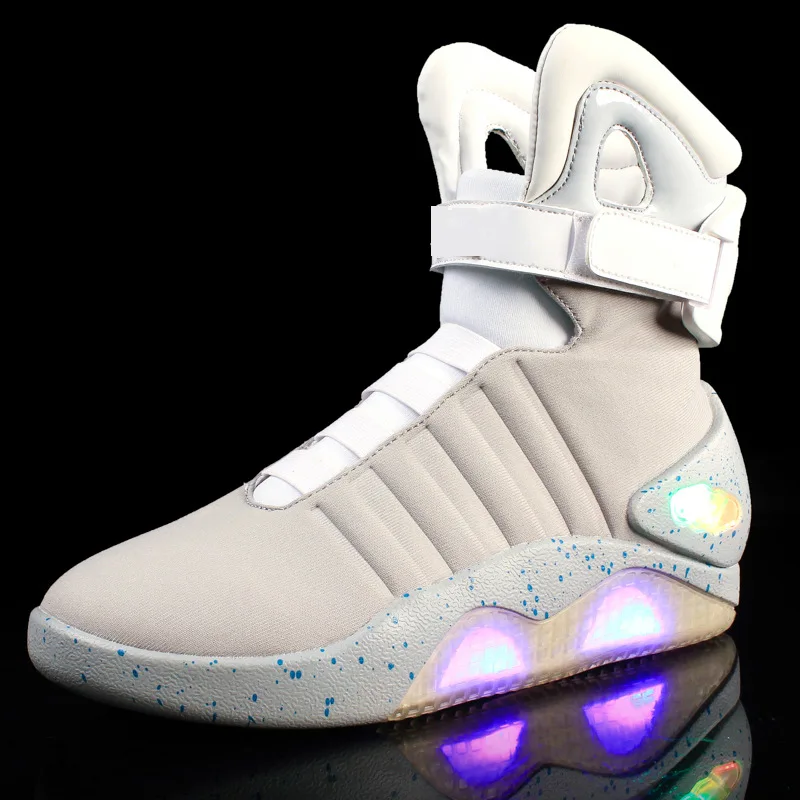 Adults USB Charging Led Luminous Shoes For Men's Fashion Light Up Casual Men back to the Future Glowing Sneakers Free shipping Adults USB Charging Led Luminous Shoes For Men's Fashion Light Up Casual Men back to the Future Glowing Sneakers Free shipping