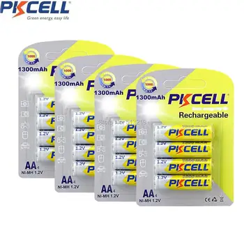

16pcs PKCELL Ni-MH 1.2V AA battery 1300mAh 2A Rechargeable Battery replace E91 AM3 MN1500 For DVD Mp3 Digital Camera