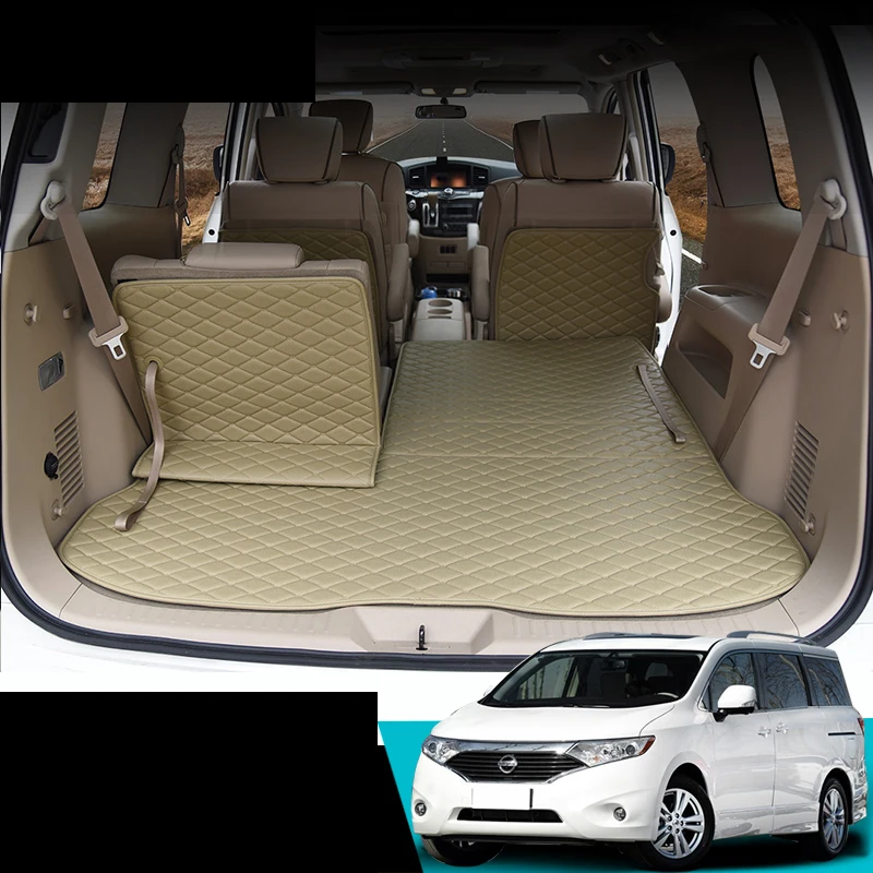 

lsrtw2017 fiber leather car trunk mat for nissan quest 2010 2011 2012 2013 2014 2015 2016 2017 2018 Nissan Elgrand