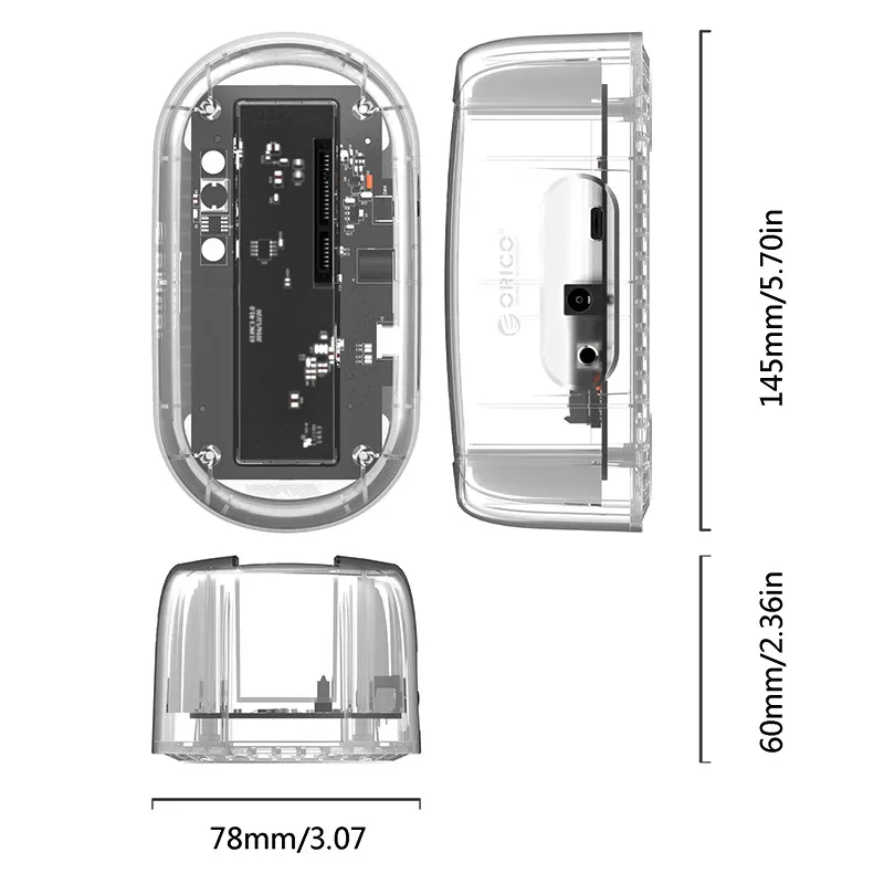 ORICO 6139C3 3 5 дюймовый прозрачный USB3.1 Gen2 Type C док станция для жесткого диска 12 ТБ Max